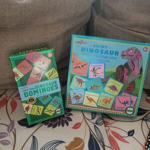 Dinosaur dominos and matching memory games
